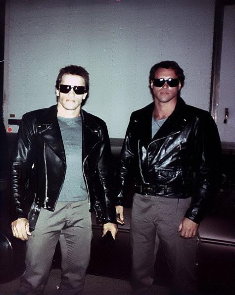 Peter Kent and Arnold Schwarzenegger The Terminator Set