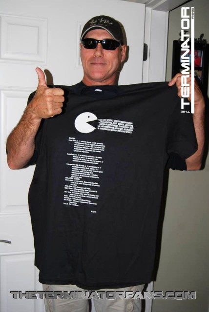 Schwarzenegger Stuntman with T2 Cast Crew T-Shirt
