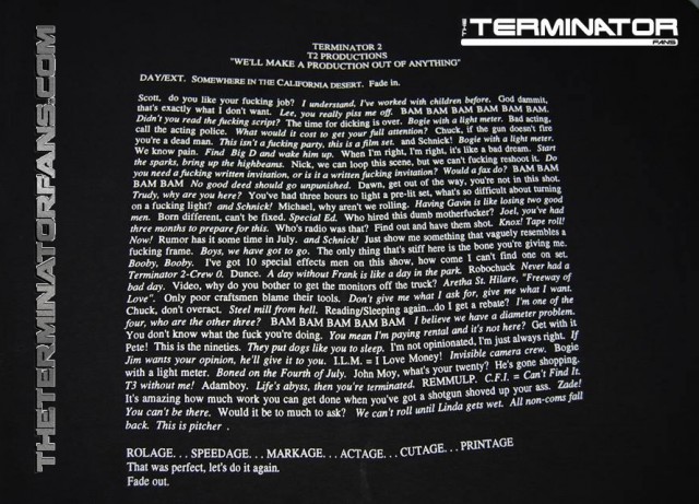 Terminator 2 Rare T-Shirt James Cameron Rant
