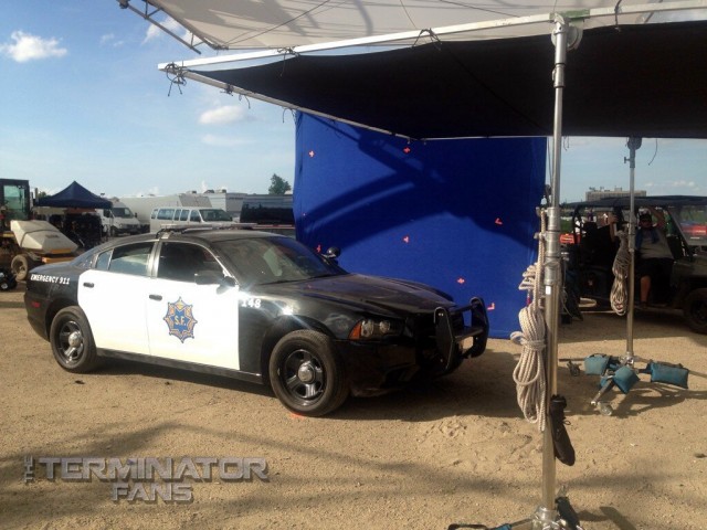 Terminator: Genisys Set Photo Police Car CGI