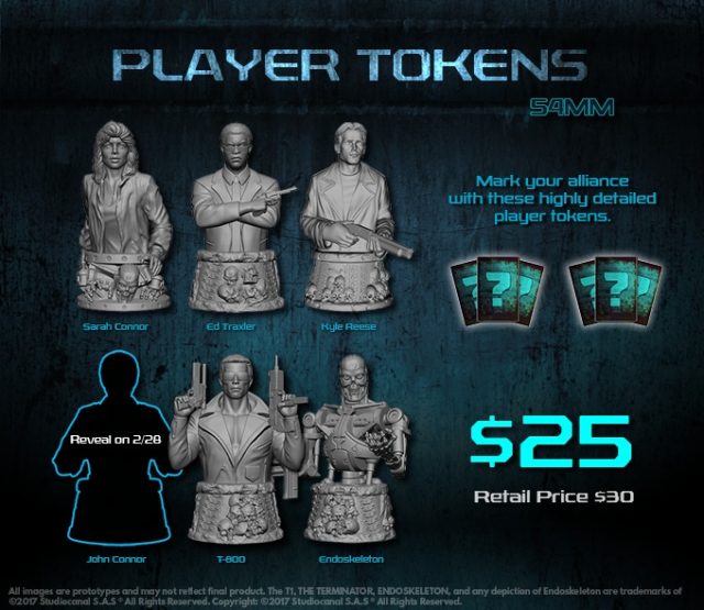 The Terminator Board Game Player Token Busts