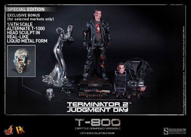 Sideshow Exclusive T-1000 Head Sculpt in liquid metal form