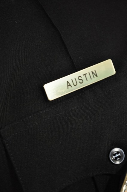 T-1000 Austin name badge