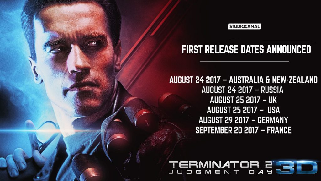 STUDIOCANAL Terminator 2 3D Release Dates