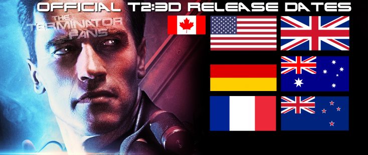 Terminator 2: Judgment Day 3D Worldwide Release Schedule Countries and dates