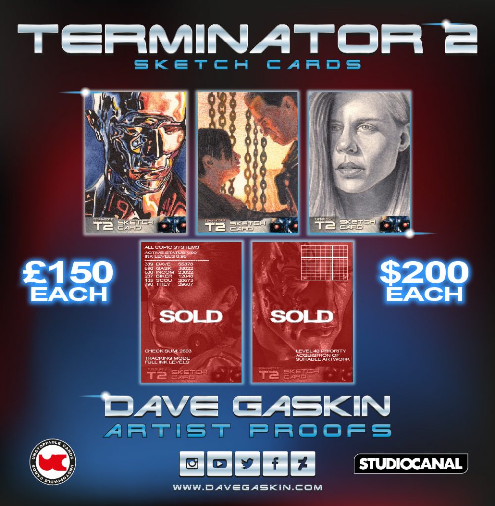 Dave Gaskin Unstoppable Cards Terminator 2 Artist Proofs