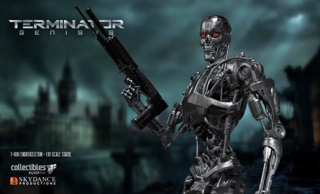 Terminator Genisys T-800 Endoskeleton Statue Silver Fox Collectibles