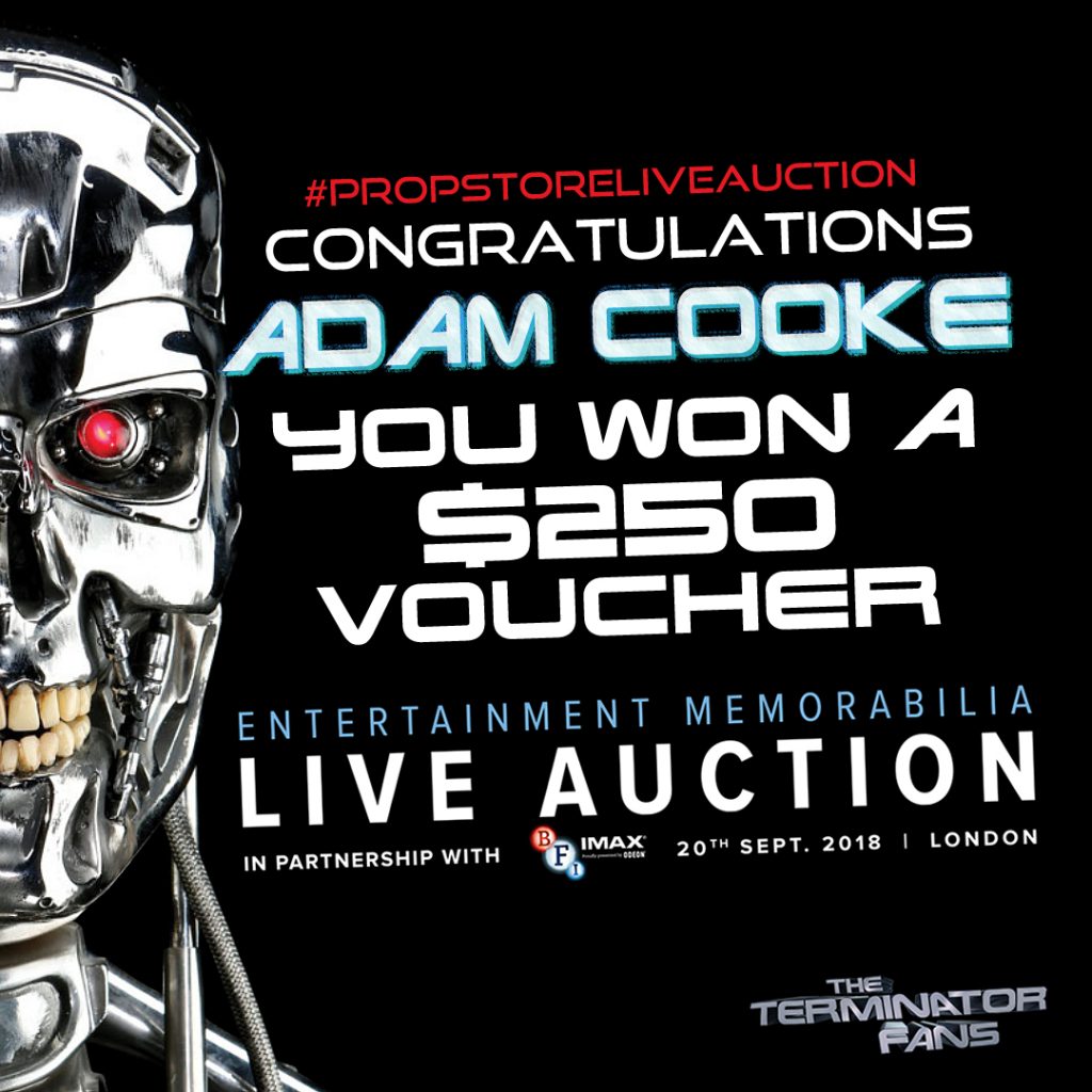 Prop Store Live Auction Terminator Winner