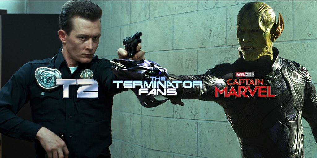 Captain Marvel's Talos inspired by Robert Patrick's T-1000 Terminator