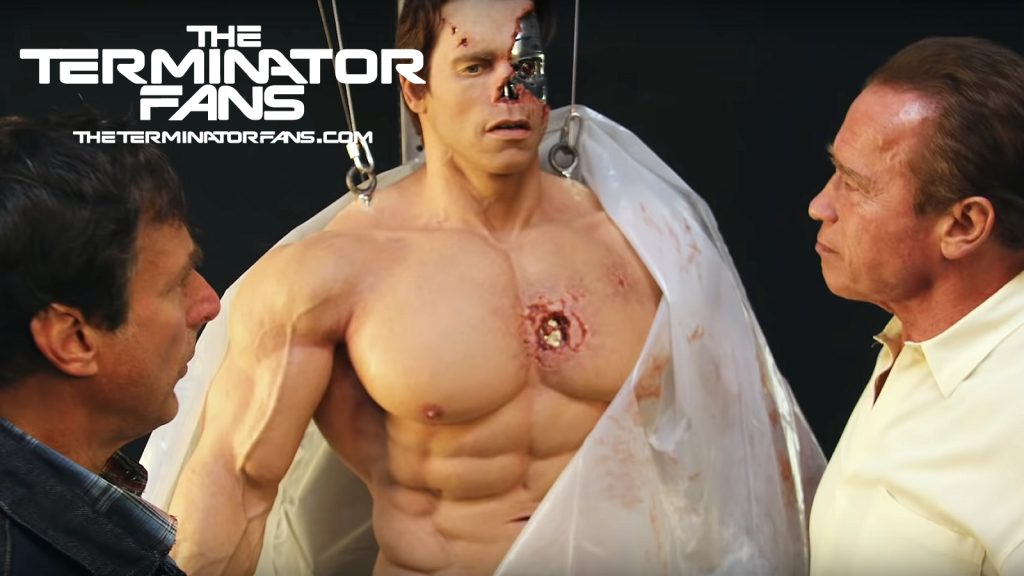 Legacy Effects and Arnold Schwarzenegger with Terminator Genisys Practical FX Dummy