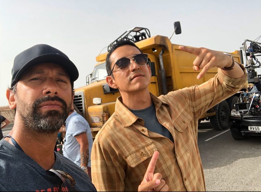 Philip J Silvera and Gabriel Luna on the set of Terminator: Dark Fate