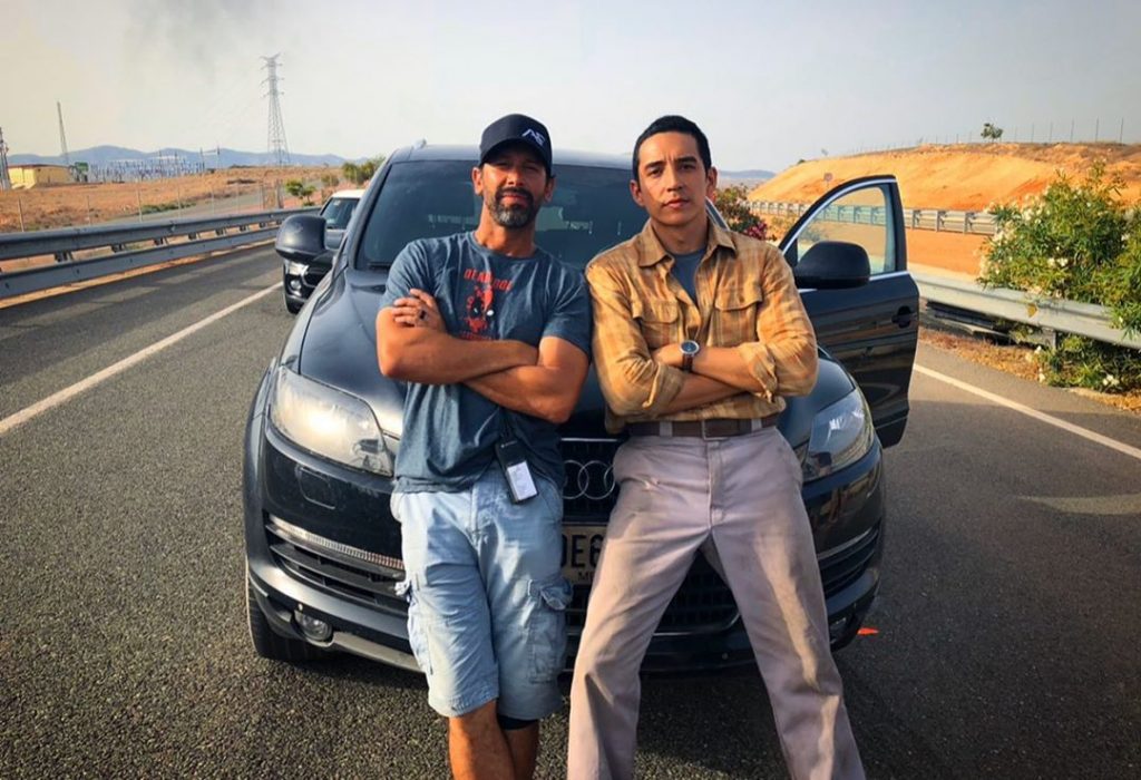 Philip J Silvera and Gabriel Luna on the set of Terminator: Dark Fate