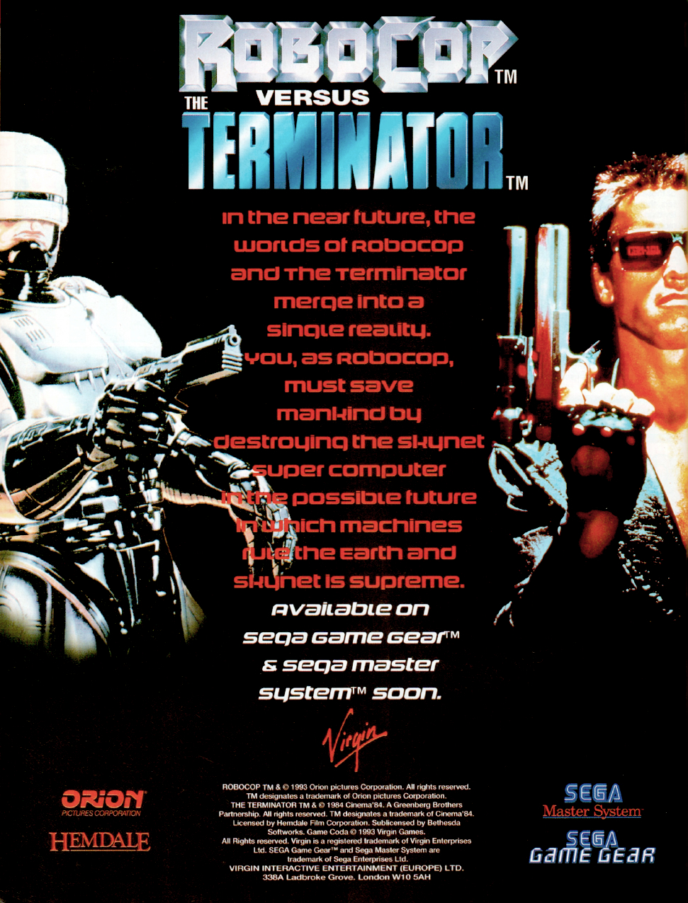 セガマスターシステム ROBOCOP VERSUS THE TERMINATOR-