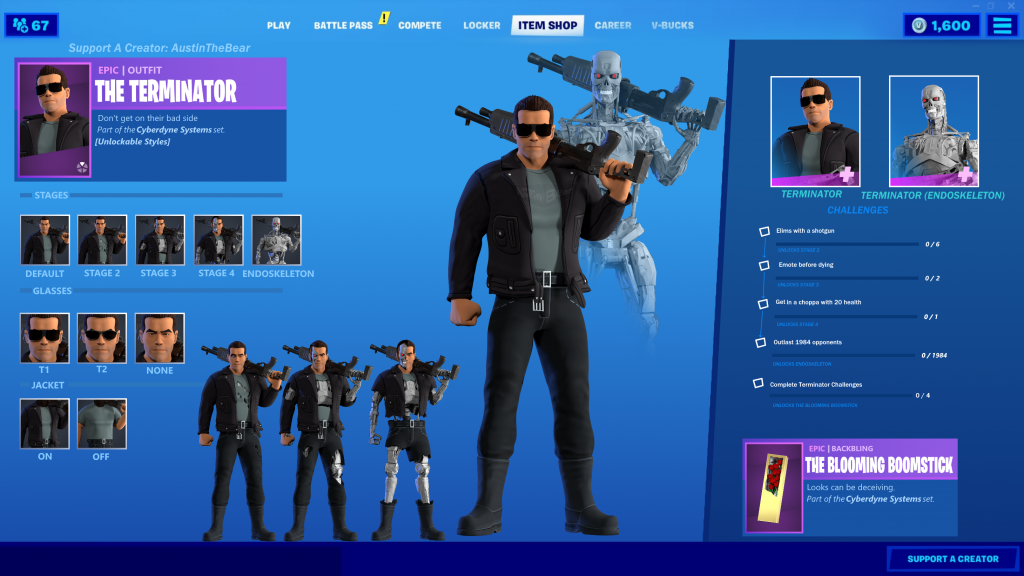 Terminator Skin Fortnite AustintheBear