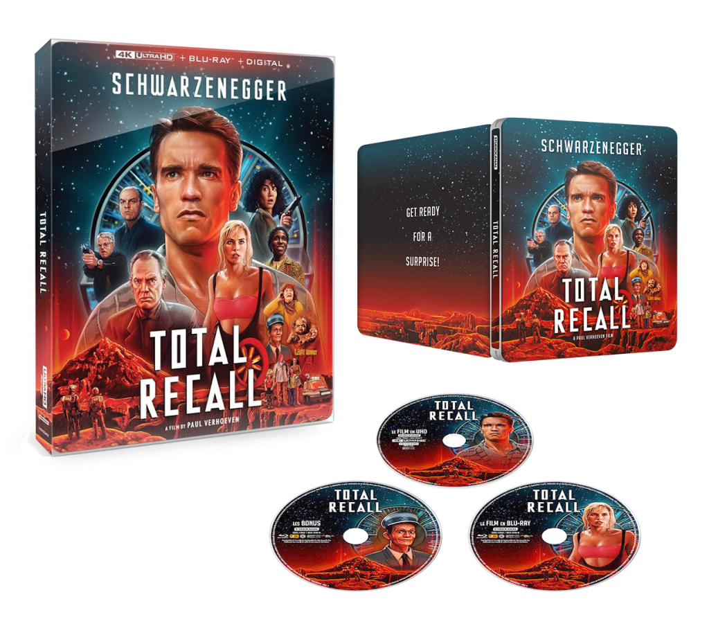Total Recall 30th Anniversary 4K Blu-Ray starring Arnold Schwarzenegger with art by Kyle Lambert