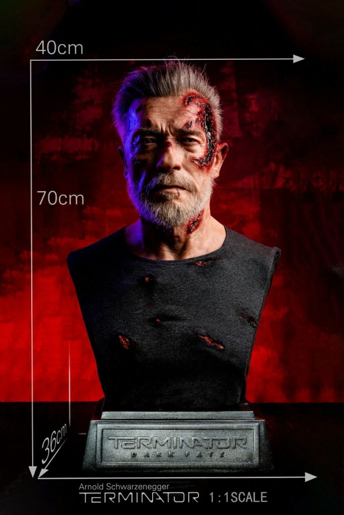 Terminator: Dark Fate Bust Featuring Arnold Schwarzenegger likeness as T-800 Carl