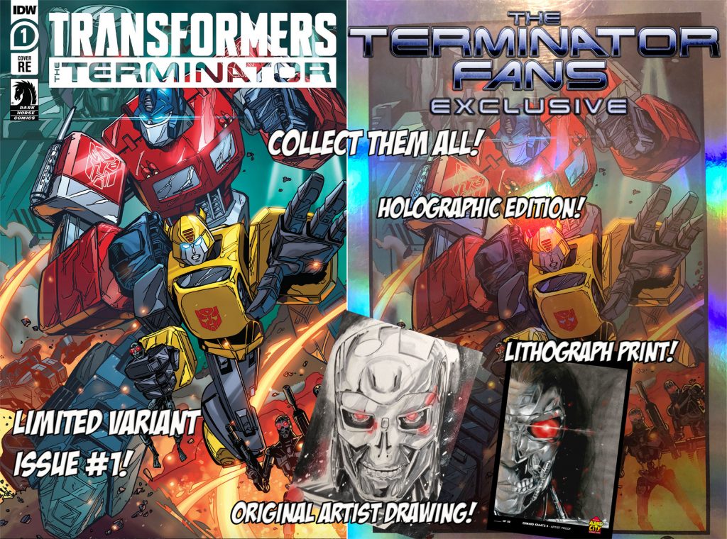 The Terminator Fans Transformers vs The Terminator Edward Kraatz II Collectors Group Package Items