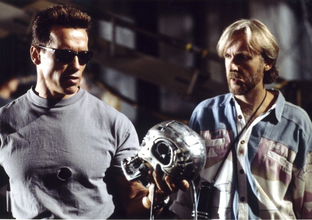 "Terminator 2: Judgment Day" Arnold Schwarzenegger, director James Carmeron © 1991 TriStar Pictures ** I.V.