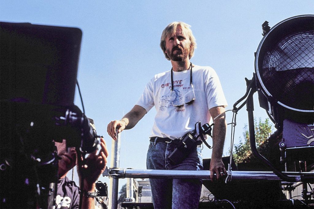 James Cameron behind the scenes on the set of Terminator 2: Judgment Day
