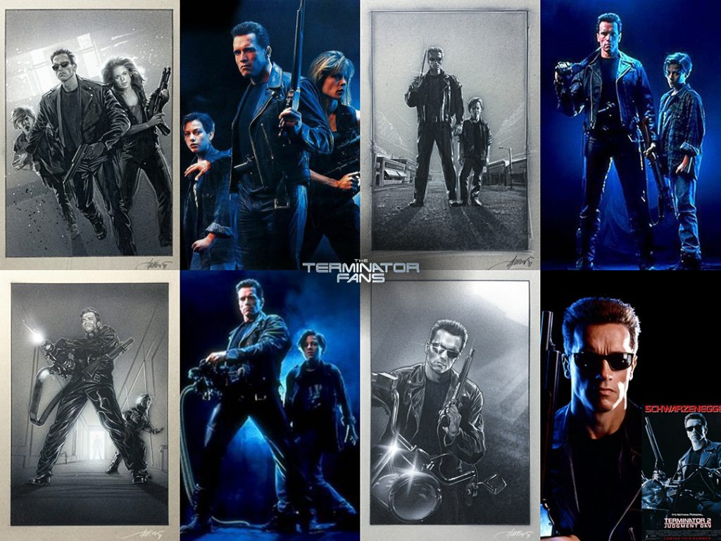 Terminator 2 Concept Posters and T2 Photoshoot Comparison