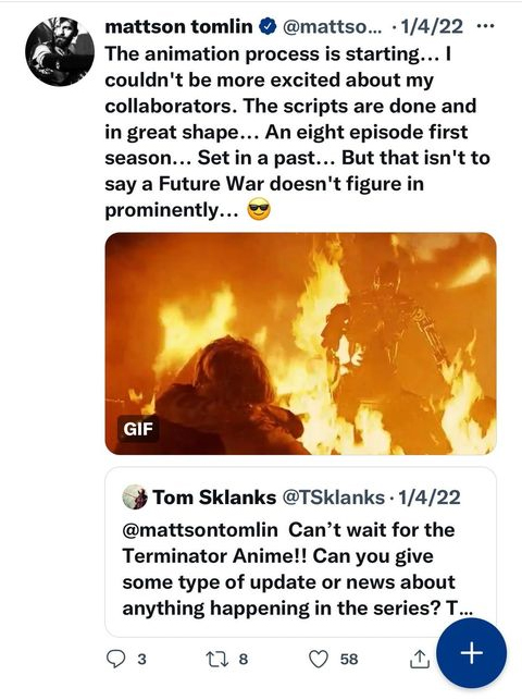 Mattson Tomlin Terminator Anime Series Future War