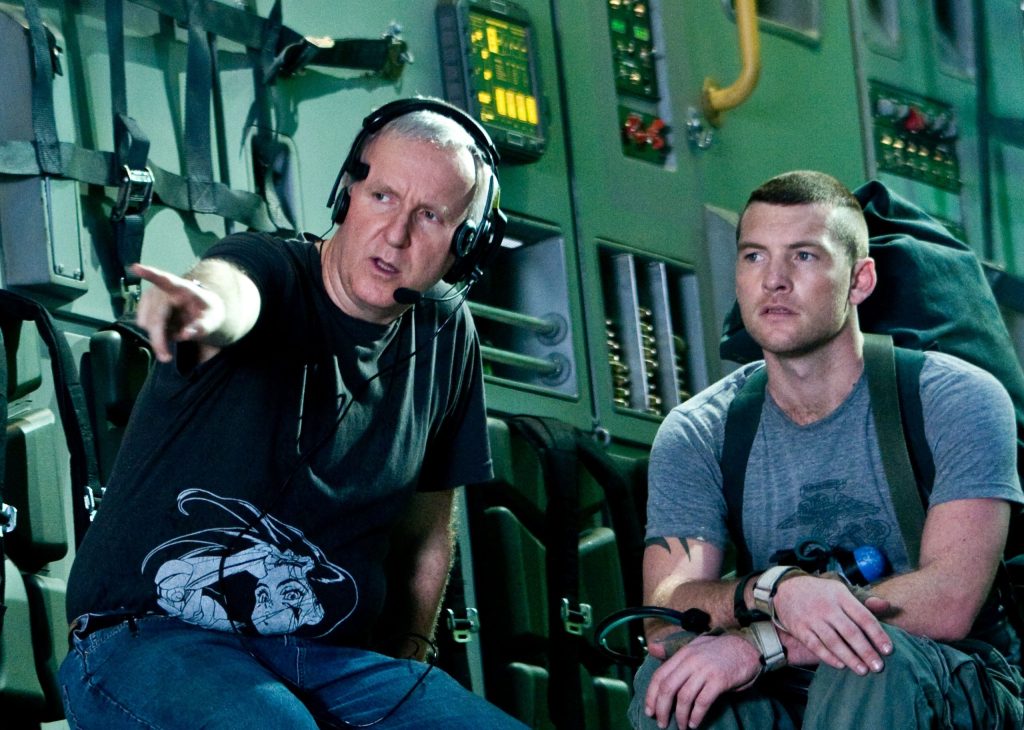 Avatar creator James Cameron  with actor Sam Worthington