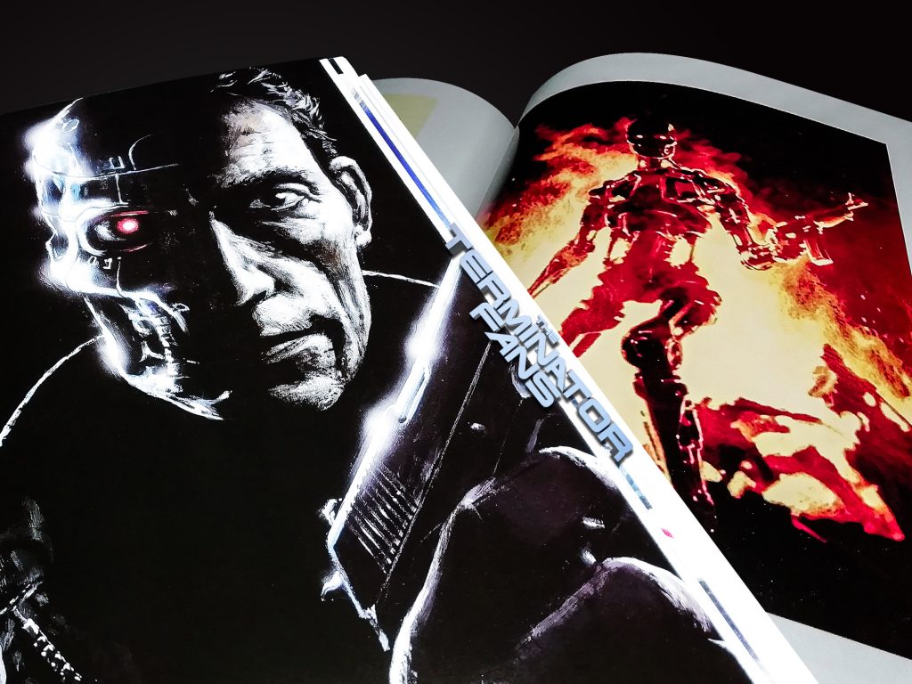 Tech Noir: The Art of James Cameron featuring Lance Henriksen as The Terminator and Endoskeleton