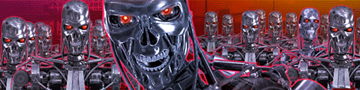 Animated GIF of many T-800 Terminator units marching together banner in Call of Duty
