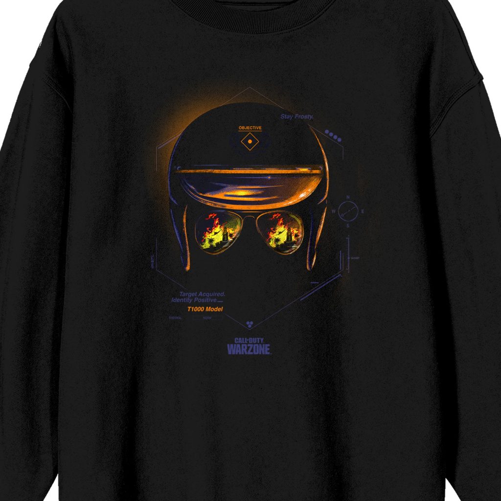 Call Of Duty Warzone X Terminator 2 Model T-1000 Men’s Black Long Sleeve Tee