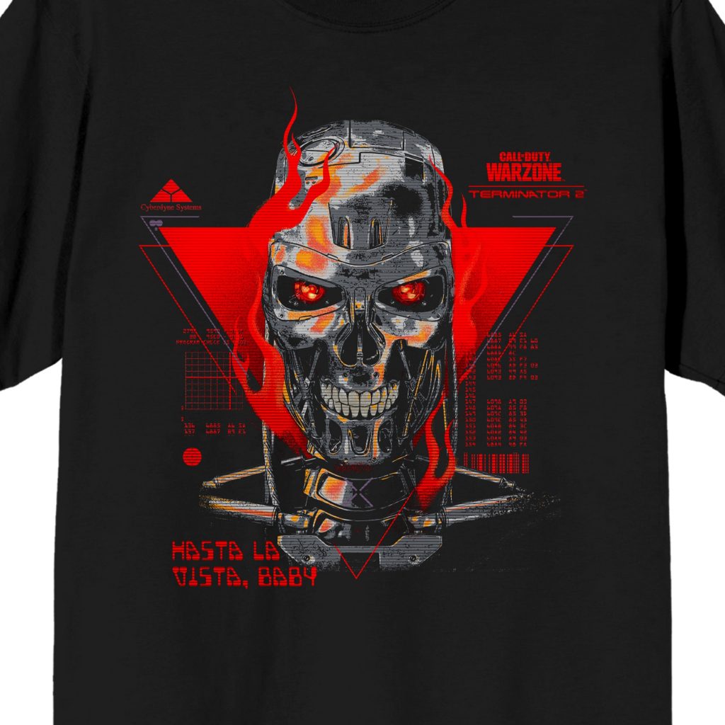 Call Of Duty Warzone X Terminator 2 “Hasta La Vista, Baby” Men’s Black Graphic Tee