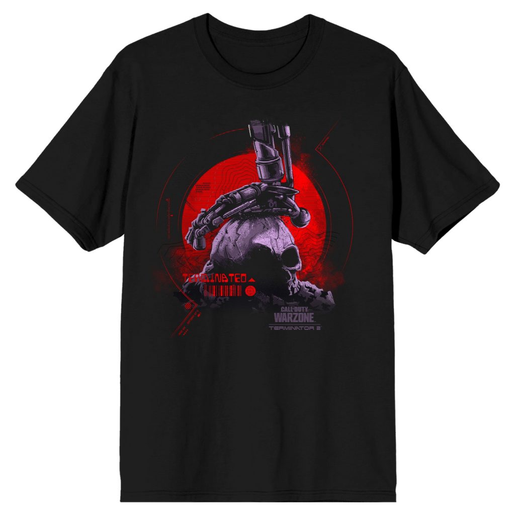 Call Of Duty Warzone X Terminator 2 Men’s Black Graphic Tee