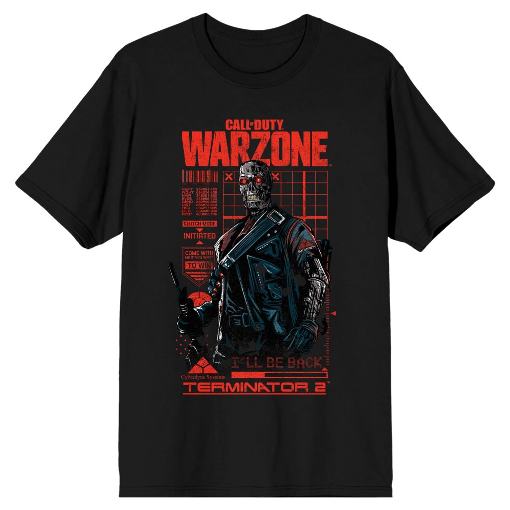 Call Of Duty Warzone X Terminator 2 I’ll Be Back Men’s Black Graphic Tee