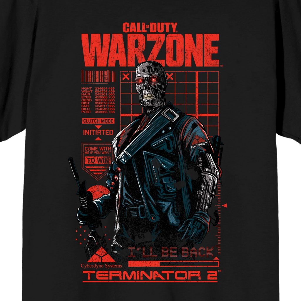 Call Of Duty Warzone X Terminator 2 I’ll Be Back Men’s Black Graphic Tee
