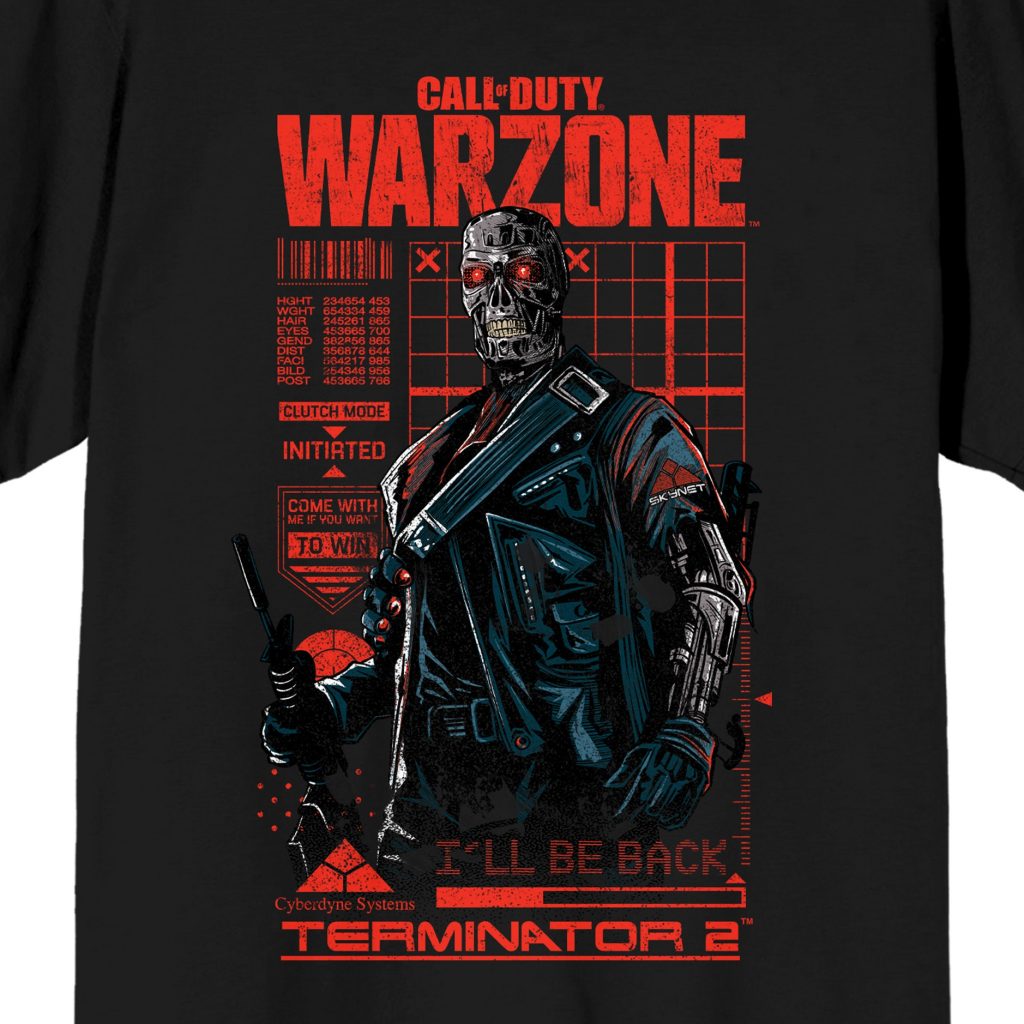 Call Of Duty Warzone X Terminator 2 I’ll Be Back Men’s Black Graphic Tee